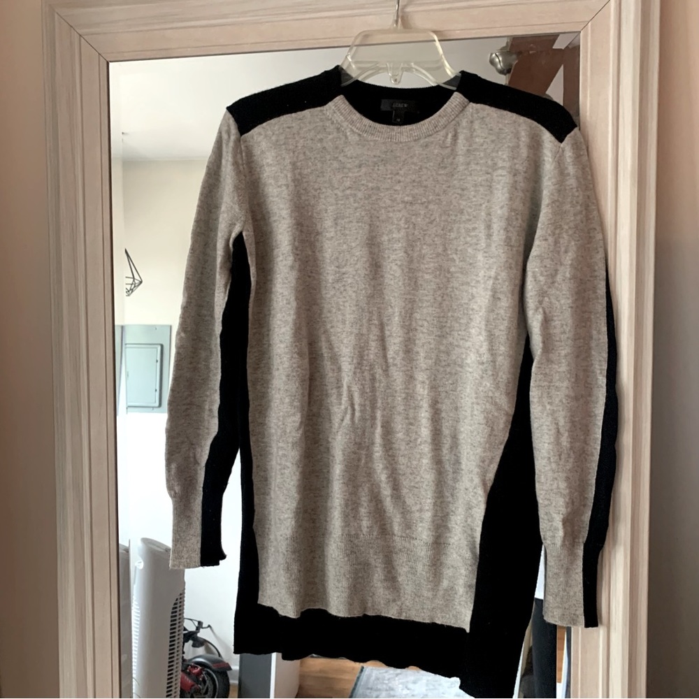 JCrew Colorblock Tunic Wool Blend Sweater